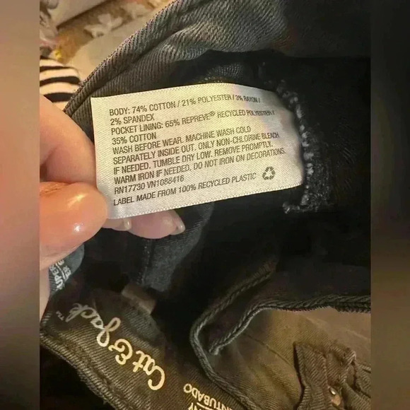 Cat & Jack Gray Jeans with Sequined Sides - Picture 6 of 6